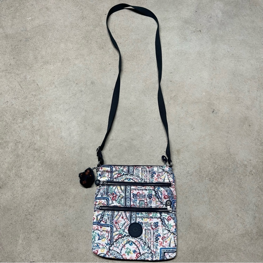 Kipling Keiko Women’s Mini Crossbody Lovely Day Navy Print Like New
